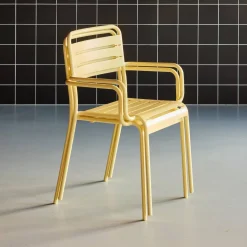 Tuinstoelen metaal met armleuning (set van 2)