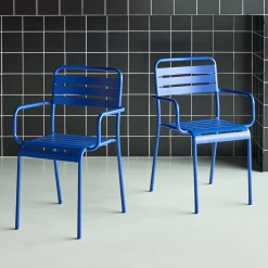 Tuinstoelen metaal met armleuning (set van 2)