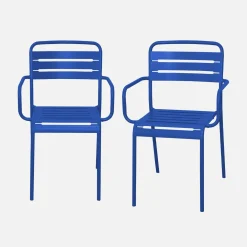 Tuinstoelen metaal met armleuning (set van 2)