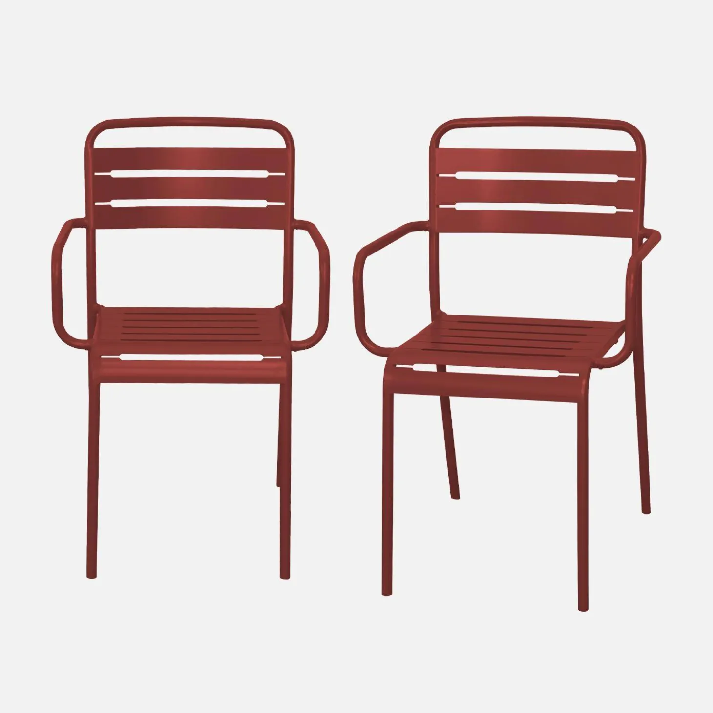 Tuinstoelen metaal met armleuning (set van 2)