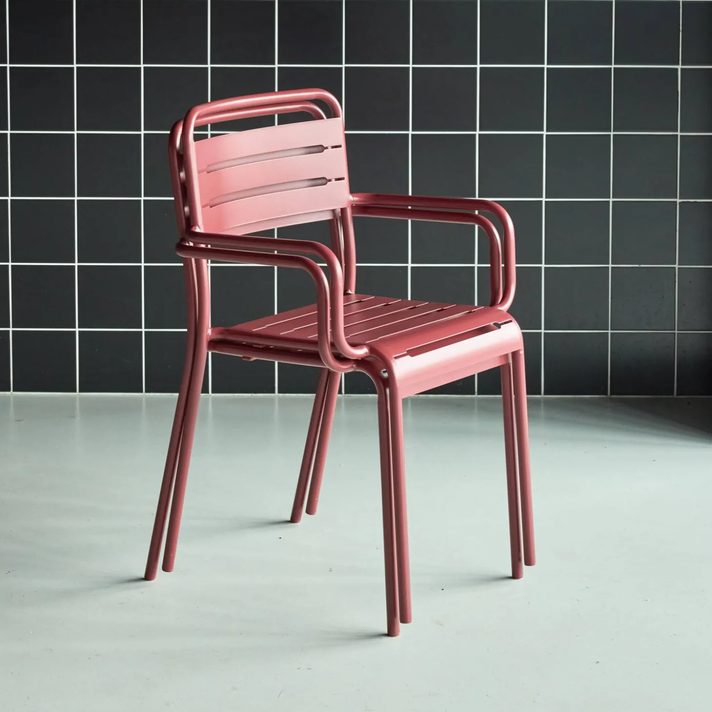 Tuinstoelen metaal met armleuning (set van 2)