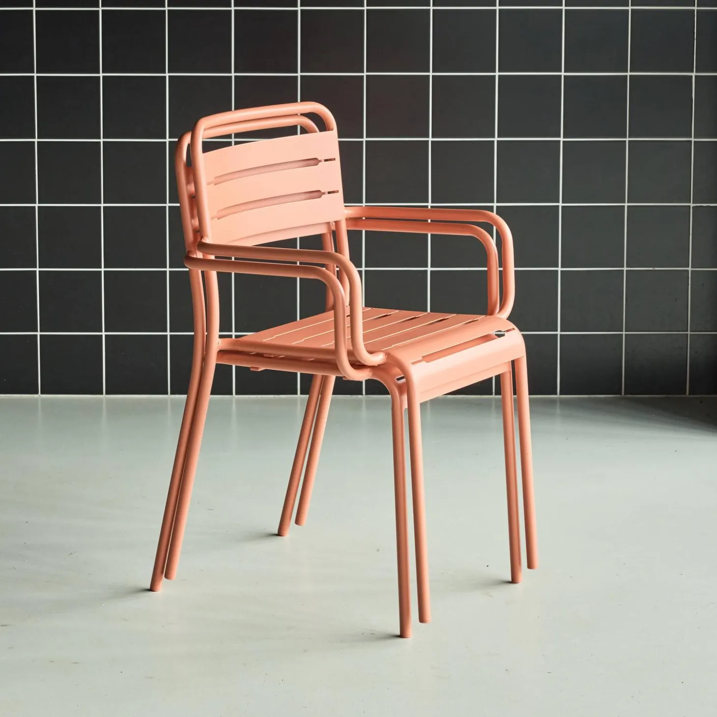 Tuinstoelen metaal met armleuning (set van 2)