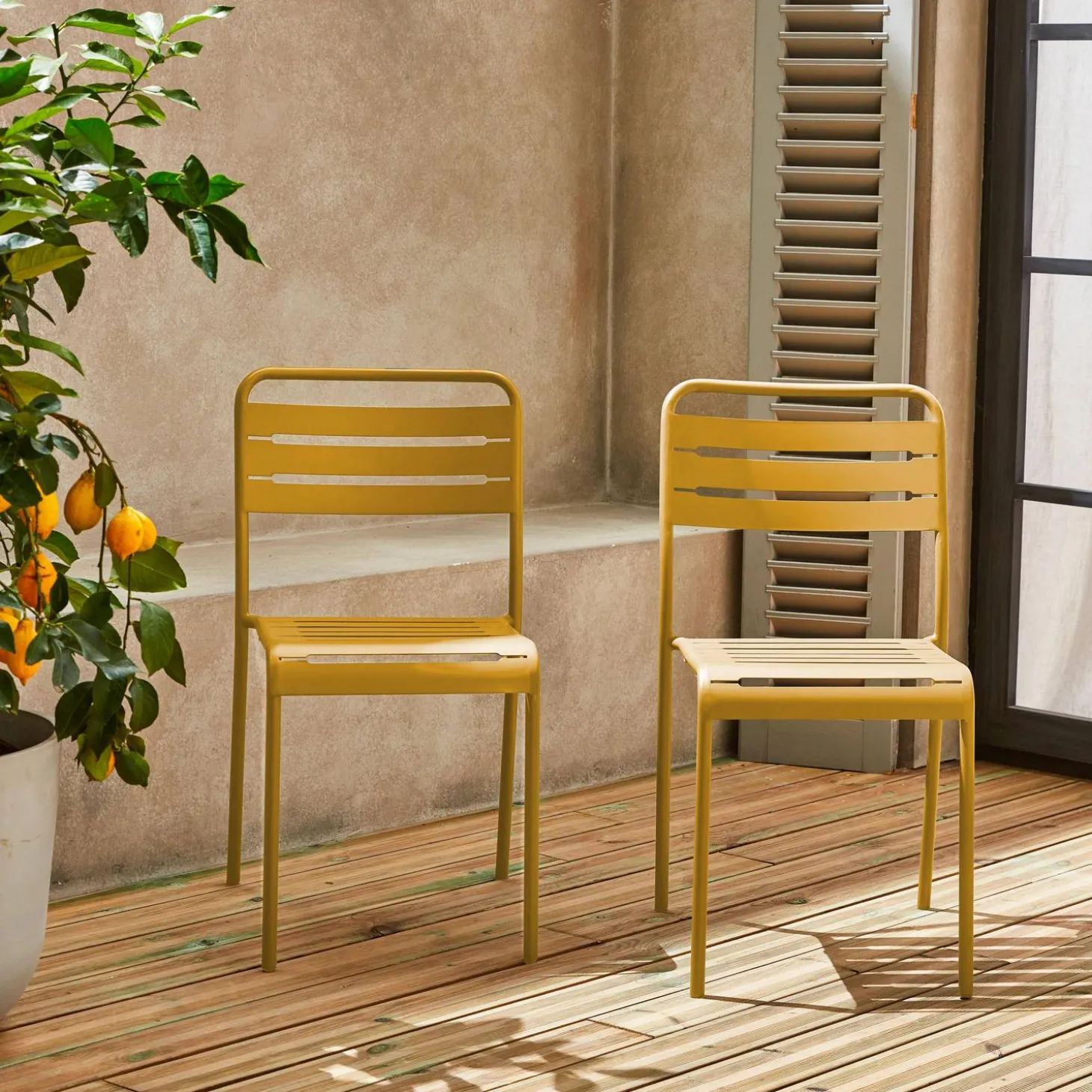 Tuinstoelen metaal (set van 2)