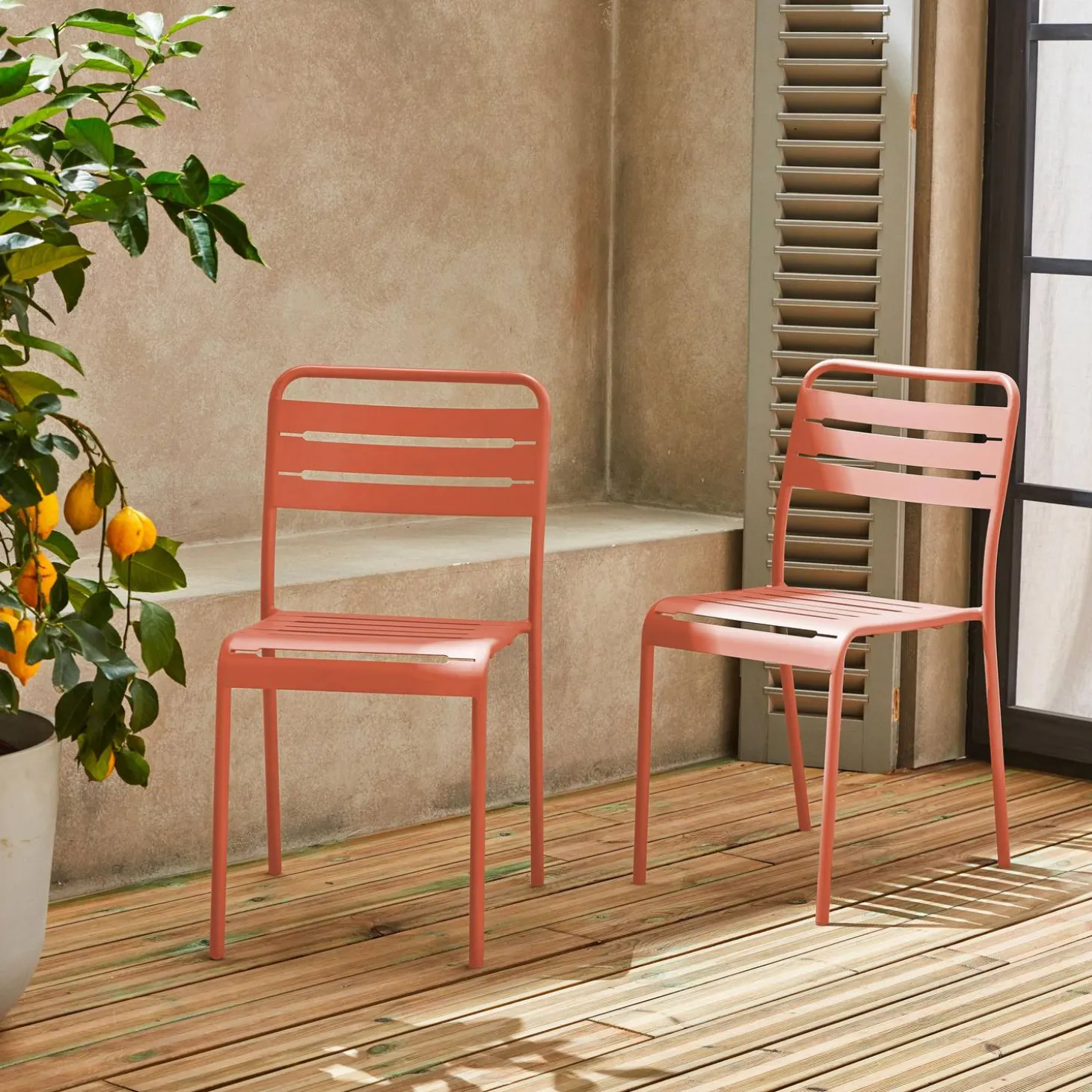 Tuinstoelen metaal (set van 2)