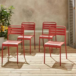Tuinstoelen metaal (set van 4)