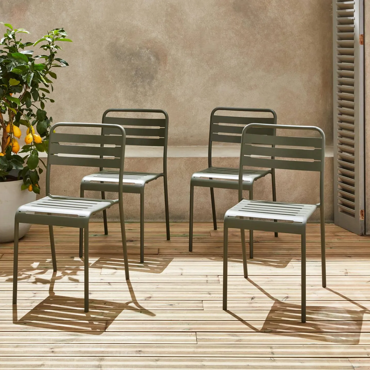 Tuinstoelen metaal (set van 4)