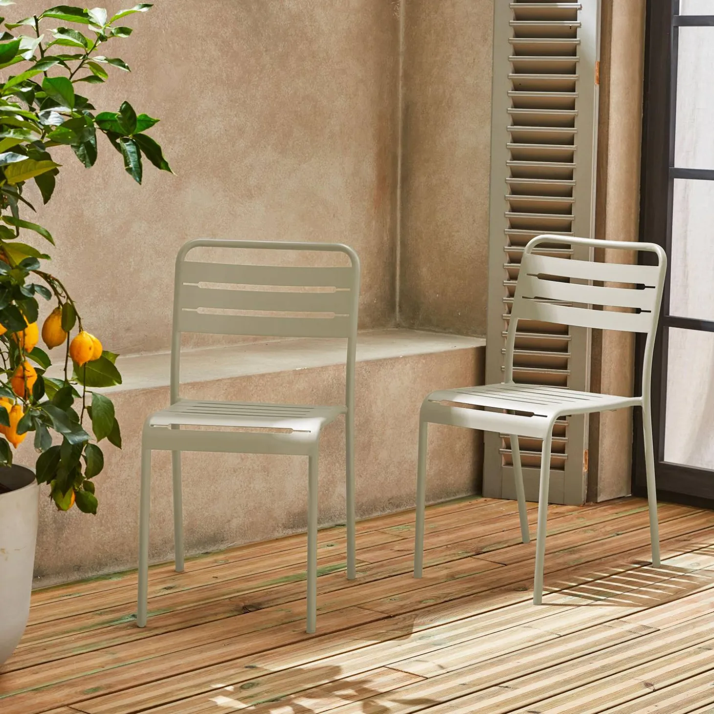Tuinstoelen metaal (set van 2)