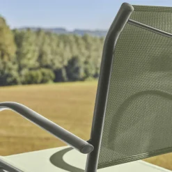 Tuinstoelen van aluminium en textileen (set van 4)
