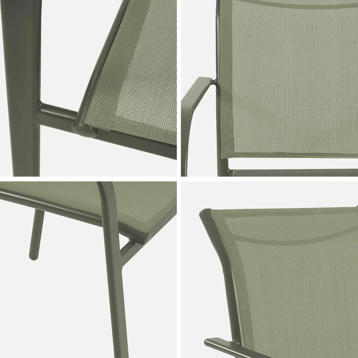 Tuinstoelen van aluminium en textileen (set van 4)