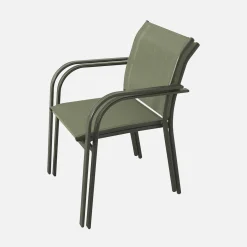 Tuinstoelen van aluminium en textileen (set van 2)