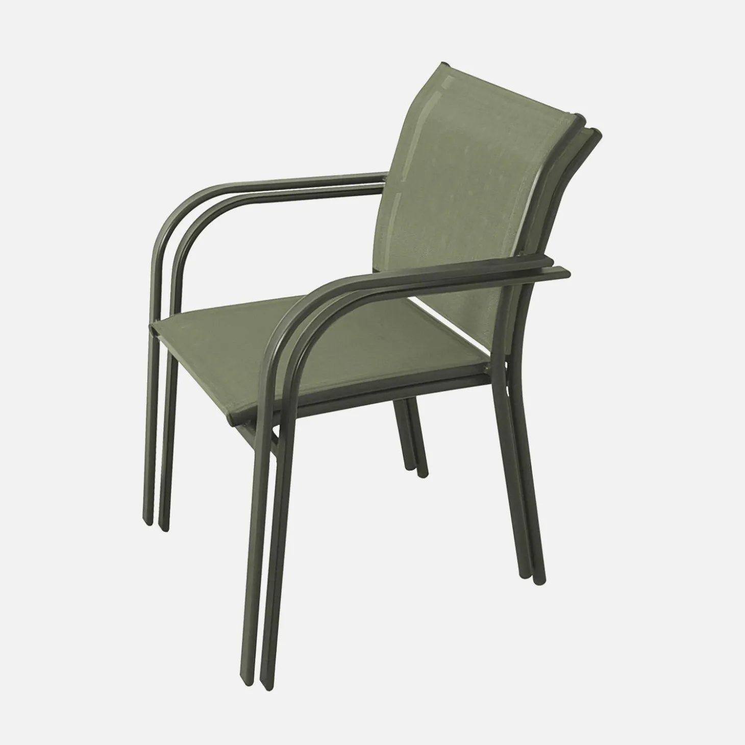 Tuinstoelen van aluminium en textileen (set van 2)