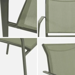 Tuinstoelen van aluminium en textileen (set van 2)
