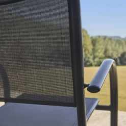 Tuinstoelen van aluminium en textileen (set van 4)