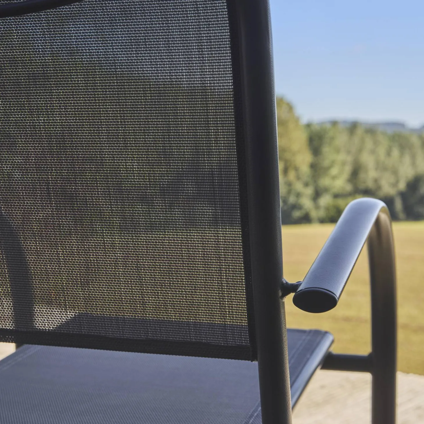 Tuinstoelen van aluminium en textileen (set van 4)