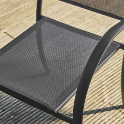 Tuinstoelen van aluminium en textileen (set van 4)