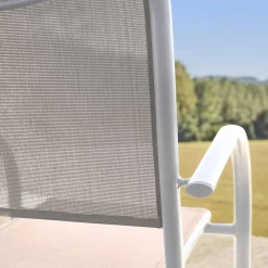 Tuinstoelen van aluminium en textileen (set van 4)