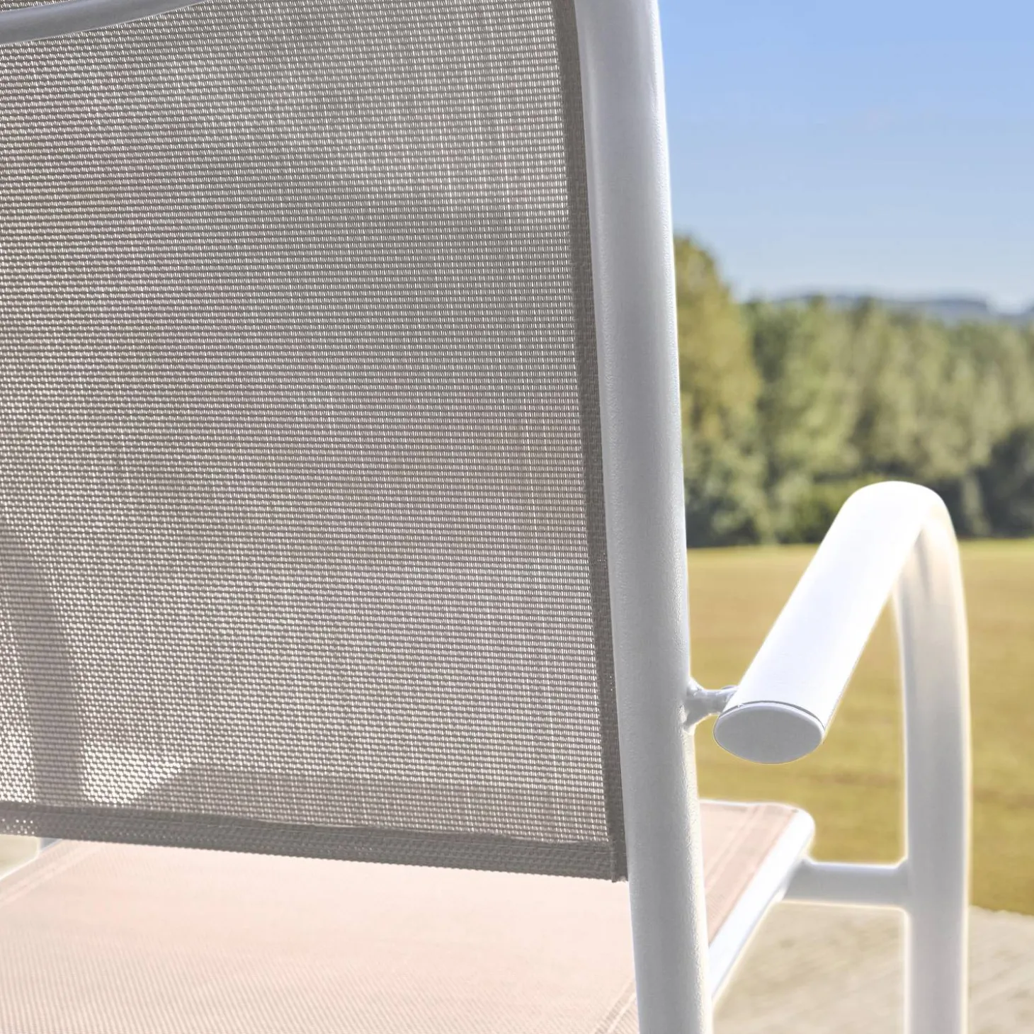 Tuinstoelen van aluminium en textileen (set van 4)