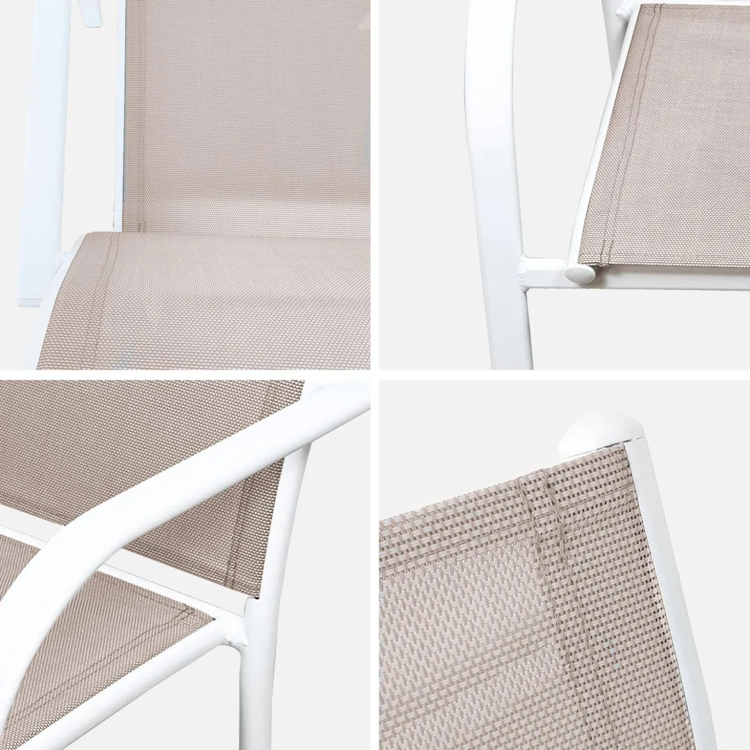 Tuinstoelen van aluminium en textileen (set van 4)