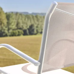 Tuinstoelen van aluminium en textileen (set van 4)