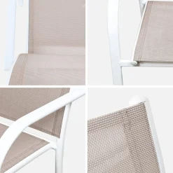 Tuinstoelen van aluminium en textileen (set van 2)