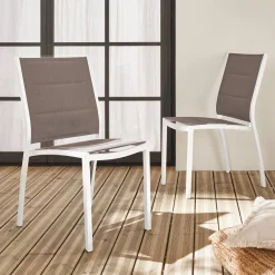 Tuinstoelen van aluminium, stapelbaar (set van 2)