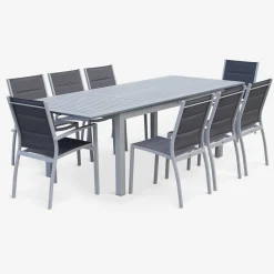 Tuinstoelen van aluminium, stapelbaar (set van 2)