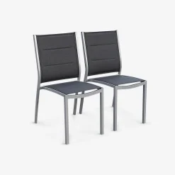 Tuinstoelen van aluminium, stapelbaar (set van 2)