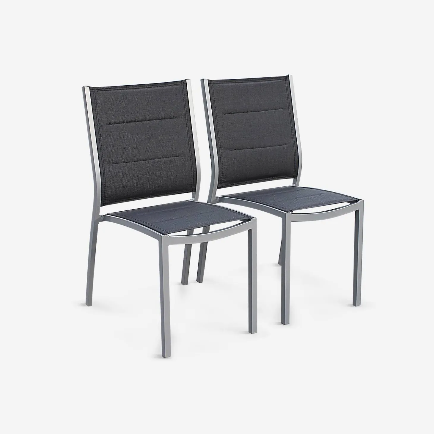 Tuinstoelen van aluminium, stapelbaar (set van 2)