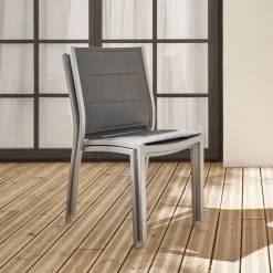 Tuinstoelen van aluminium, stapelbaar (set van 2)