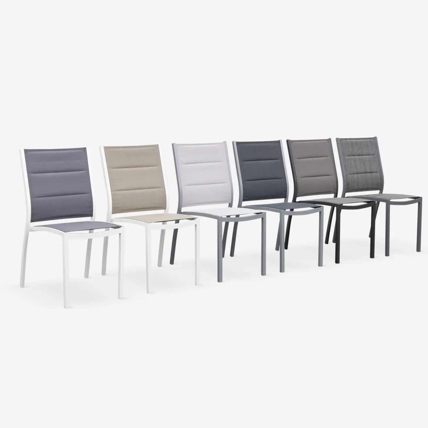Tuinstoelen van aluminium, stapelbaar (set van 2)