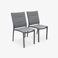 Tuinstoelen van aluminium, stapelbaar (set van 2)