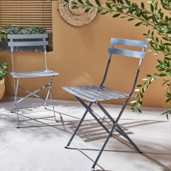 Tuinstoelen van metaal opklapbaar (set van 2)