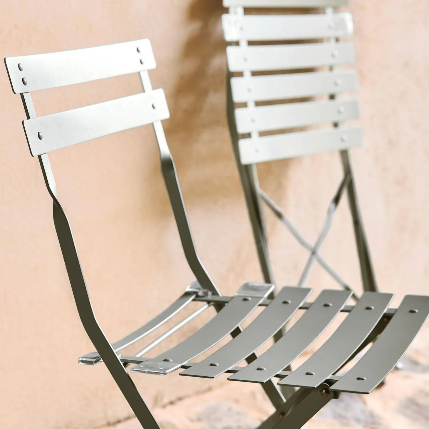 Tuinstoelen van metaal opklapbaar (set van 2)