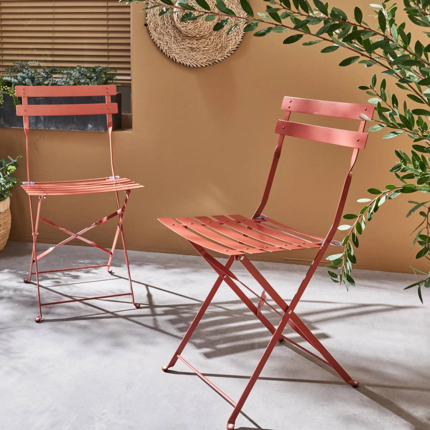 Tuinstoelen van metaal opklapbaar (set van 2)