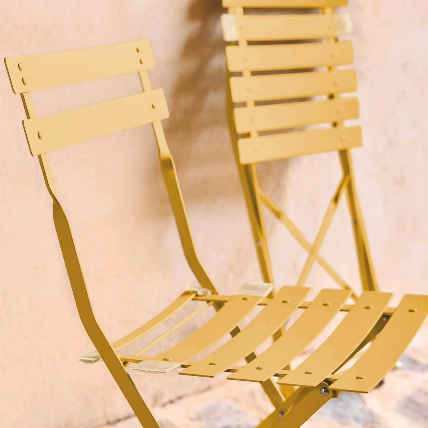 Tuinstoelen van metaal opklapbaar (set van 2)