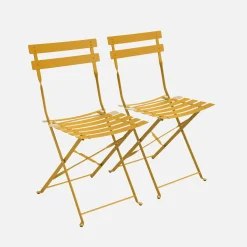 Tuinstoelen van metaal opklapbaar (set van 2)