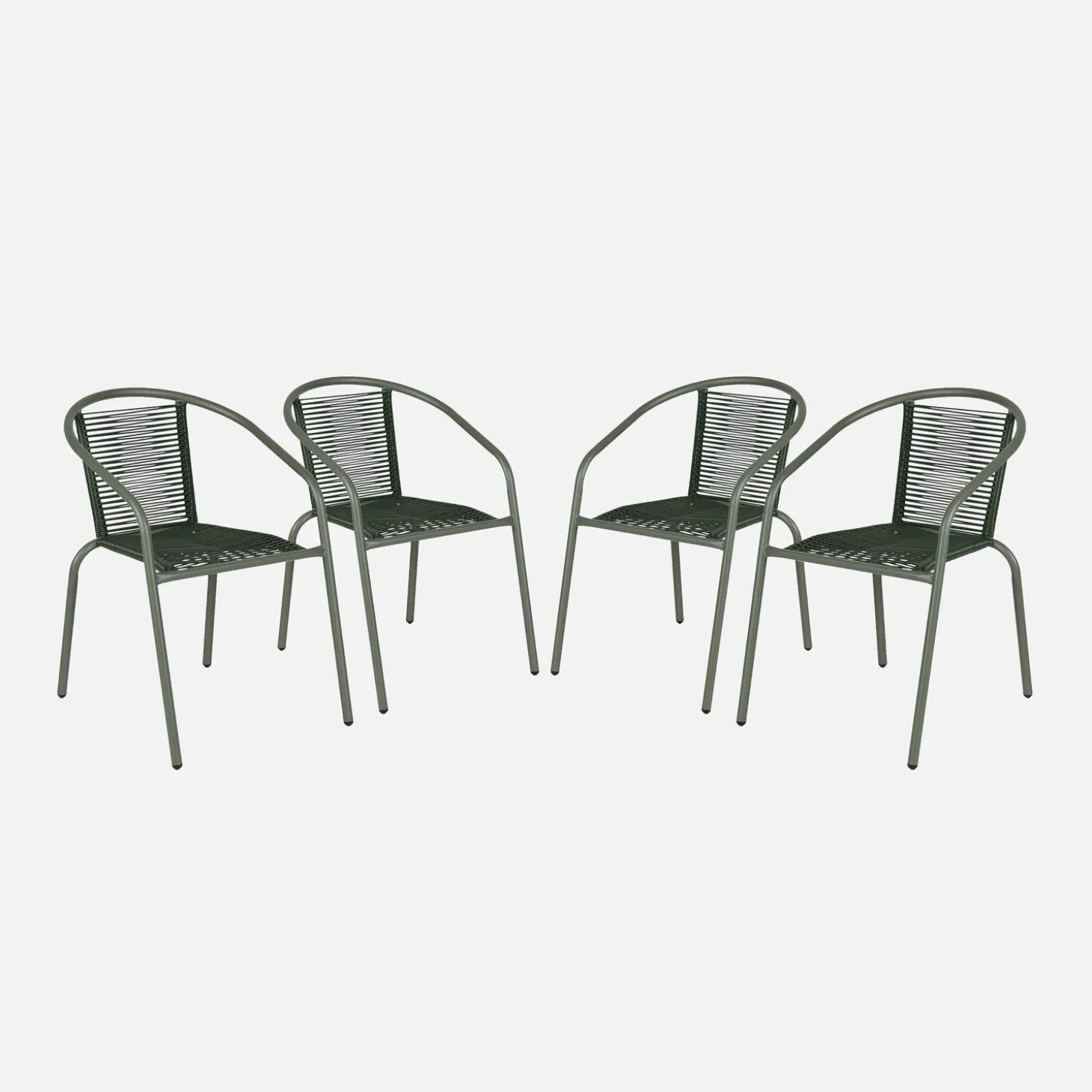 Tuinstoelen van staal en kunststof (set van 4)