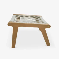 Tuinstoel met voetsteun van hout en touw (set van 2)
