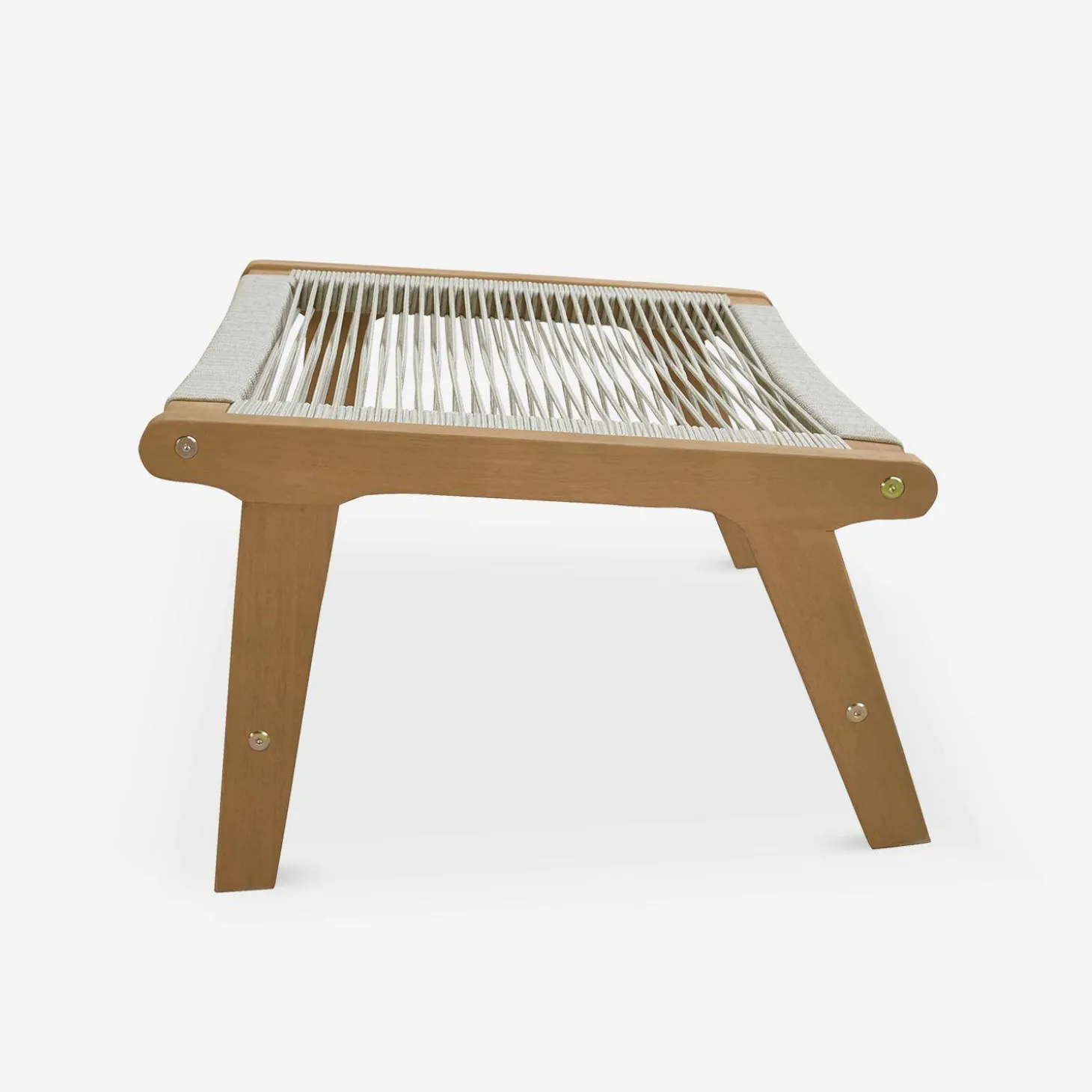 Tuinstoel met voetsteun van hout en touw (set van 2)