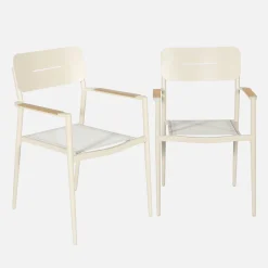 Tuinstoel van aluminium en textileen (set van 2)