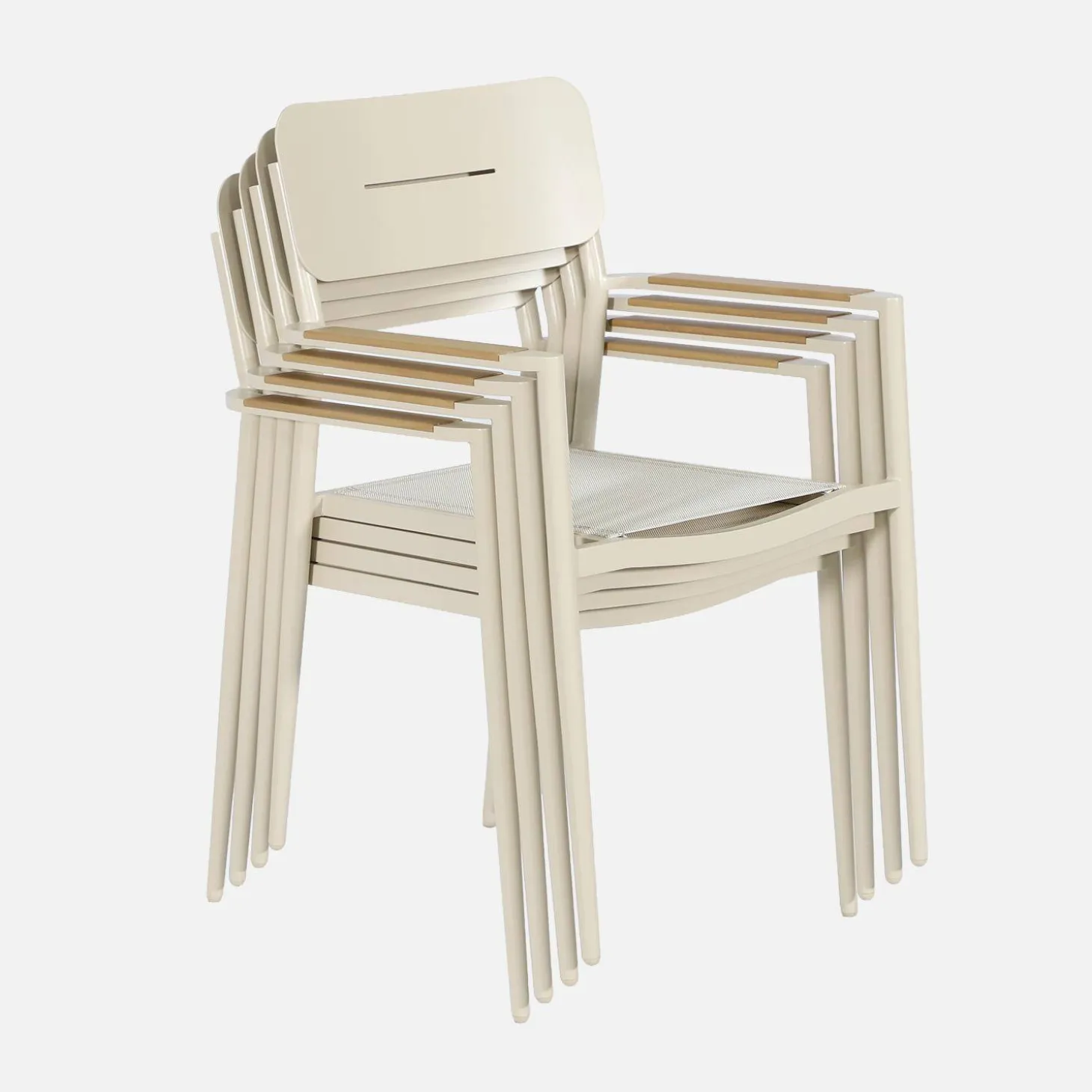 Tuinstoel van aluminium en textileen (set van 4)