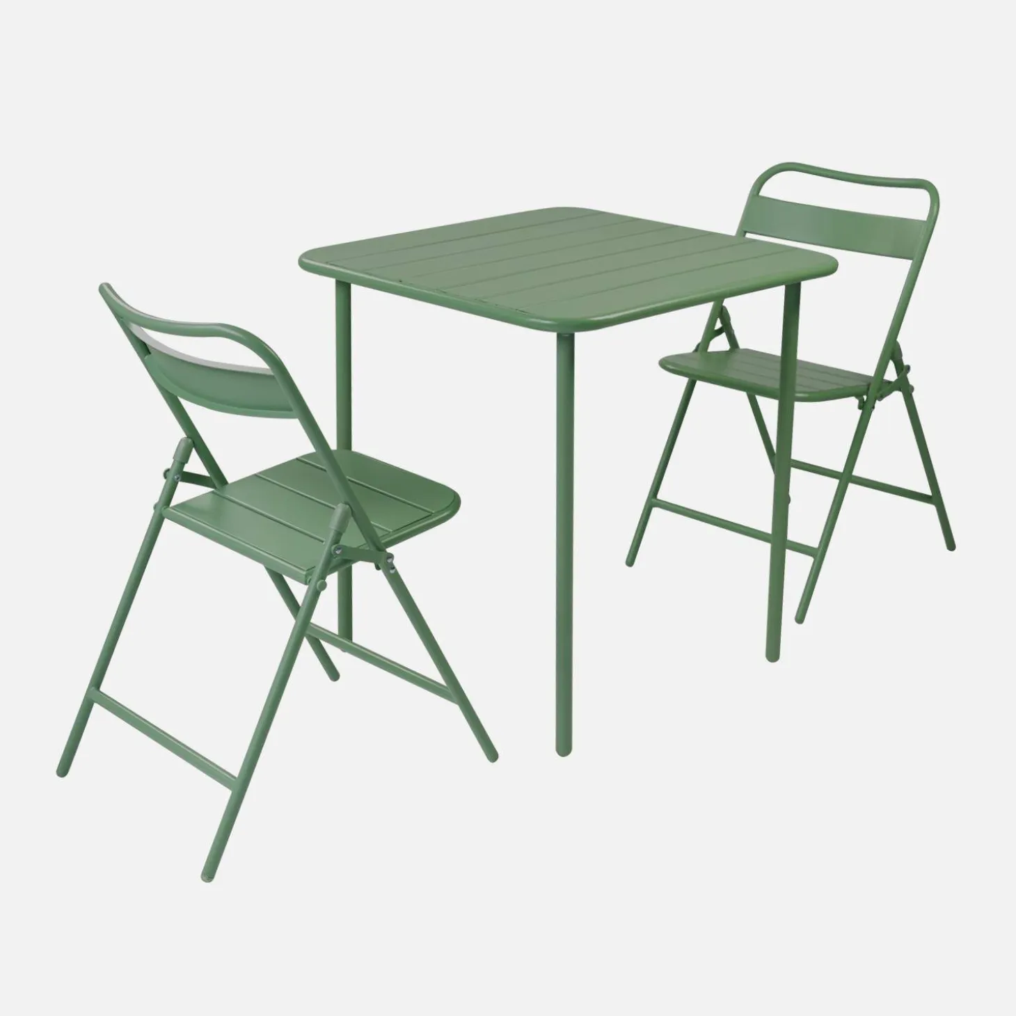 Tuintafel met 2 opklapbare stoelen metaal