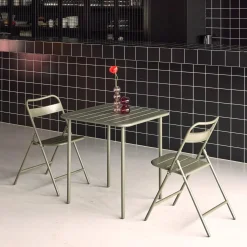 Tuintafel met 2 opklapbare stoelen metaal
