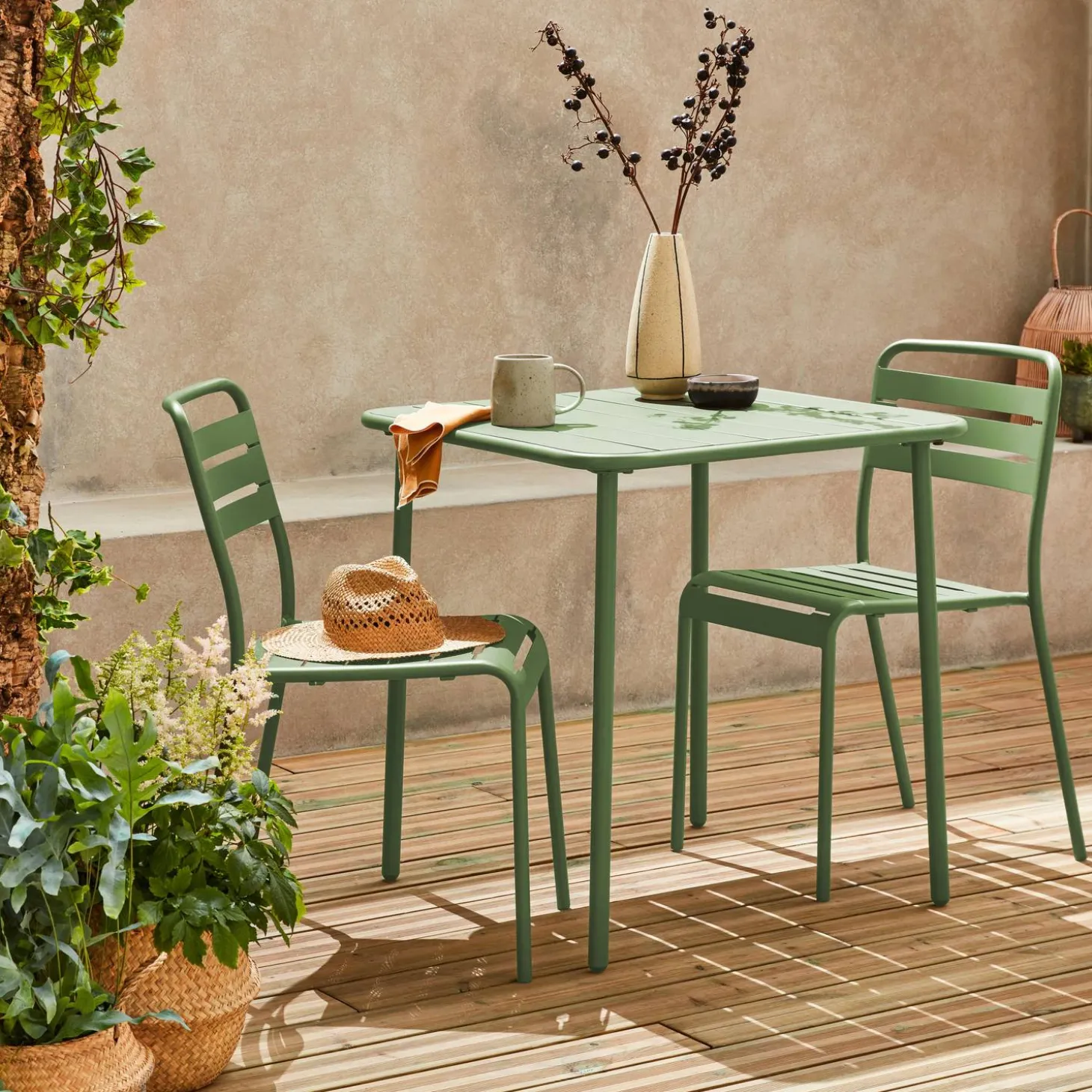 Tuintafel met 2 stoelen