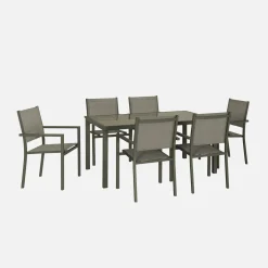 Tuintafel met 6 stoelen aluminium