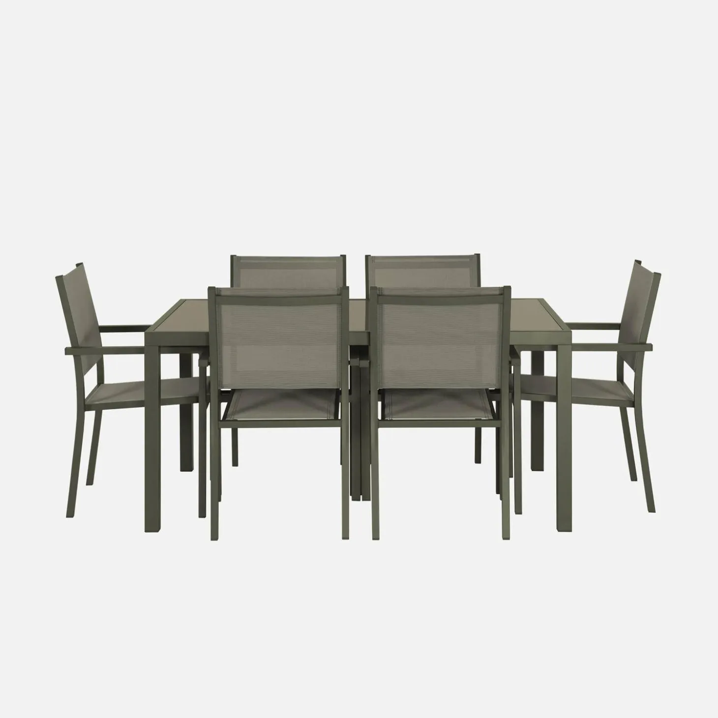 Tuintafel met 6 stoelen aluminium