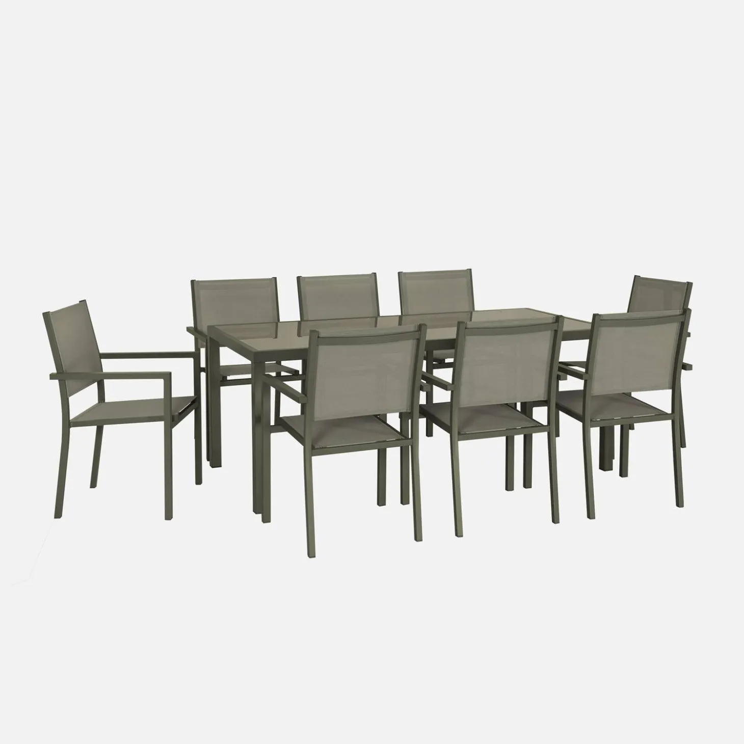 Tuintafel met 8 stoelen aluminium