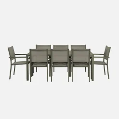 Tuintafel met 8 stoelen aluminium