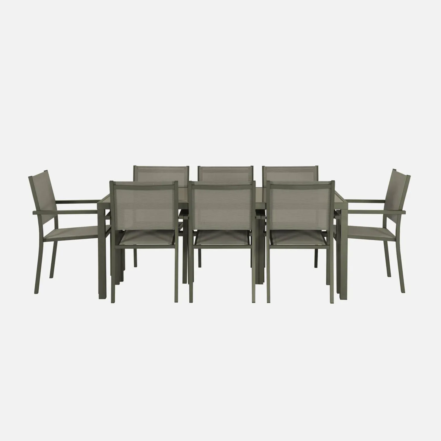 Tuintafel met 8 stoelen aluminium