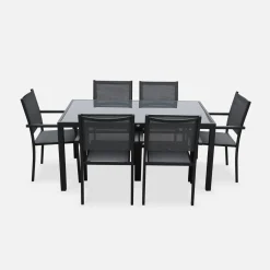 Tuintafel met 6 stoelen aluminium